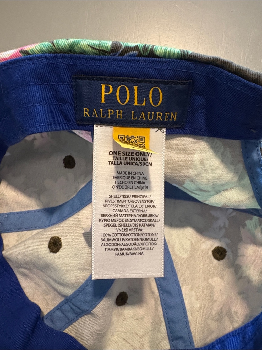Polo by Ralph Lauren Floral Cap - Black with Pink & Green - Picture 2 of 4